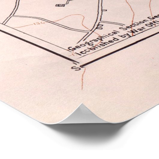 Old Cherbourg France Map (1943) Normandy Poster (Hoek)