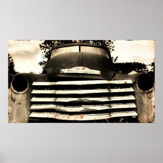 Old Chevy Farming Truck Poster (Voorkant)