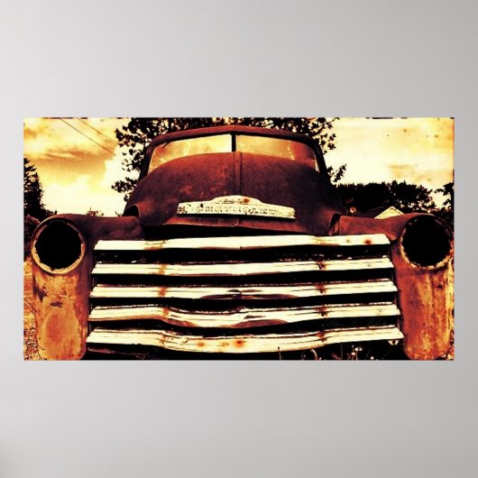 Old Chevy Farming Truck Poster (Voorkant)