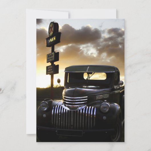 Old Chevy Truck op Sunset Invitation Kaart (Voorkant)