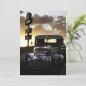 Old Chevy Truck op Sunset Invitation Kaart (Staand voorkant)