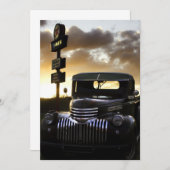 Old Chevy Truck op Sunset Invitation Kaart (Voorkant / Achterkant)