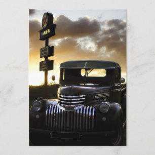 Old Chevy Truck op Sunset Invitation Kaart