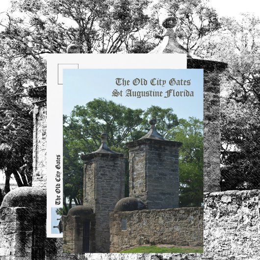 Old City Gates Historic St Augustine FL Briefkaart