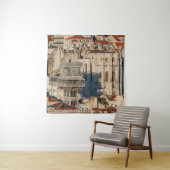 Old city of Lisbon with view tower and church ruin Wandkleed (In situ)