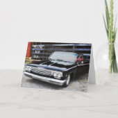 Old Classic Car Black  Impala Fun Verjaardag Kaart (Voorkant)