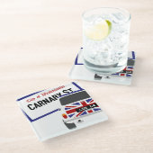 Old Classic Original 1960 Londen Mini Cooper Glazen Onderzetter (Schuin)