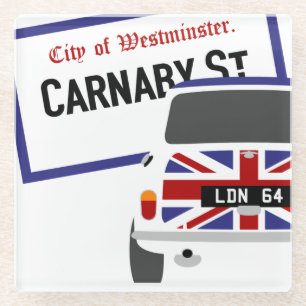 Old Classic Original 1960 Londen Mini Cooper Glazen Onderzetter