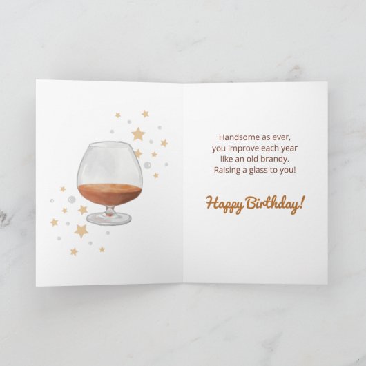 "Old Classic" Punny Brandy Snifter Verjaardag Kaar Kaart (Binnen)