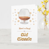"Old Classic" Punny Brandy Snifter Verjaardag Kaar Kaart (Gele Bloem)