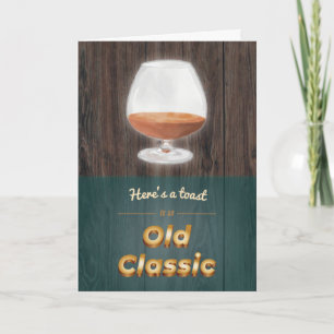 "Old Classic" Punny Brandy Wood Birthday Card Kaart