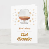 “Old Classic” Puntige Cognacglas Verjaardagskaart Kaart (Voorkant)