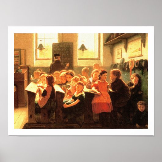 Old Classroom Scene Paining door Jacob Taanman Poster (Voorkant)