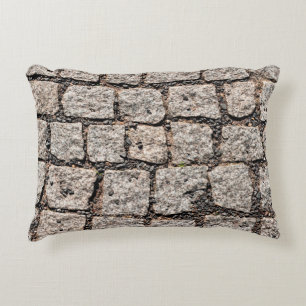 Old cobble stone pattern at the streetabstract, an accent kussen