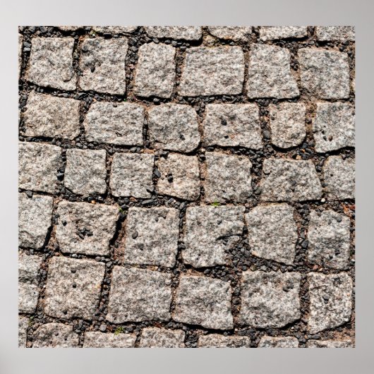 Old cobble stone pattern at the streetabstract, an poster (Voorkant)