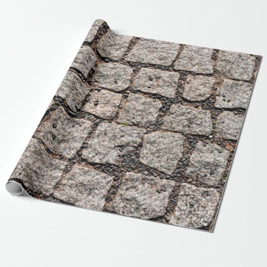 Old cobble stone pattern at the streetabstract,anc cadeaupapier (Uitgerold)