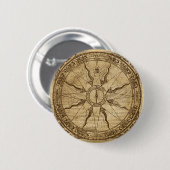 Old Compass Roos Ronde Button 5,7 Cm (Voorkant /achterkant)