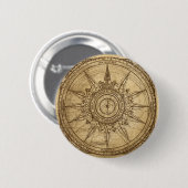 Old Compass Roos Ronde Button 5,7 Cm (Voorkant /achterkant)