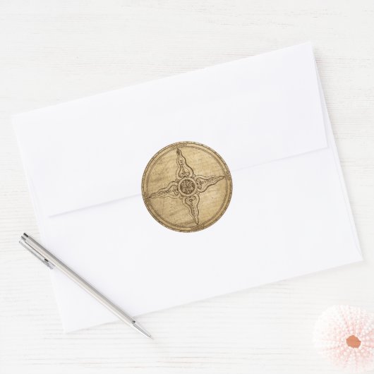 Old Compass Roos Ronde Sticker (Envelop)
