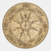 Old Compass Roos Ronde Sticker (Voorkant)