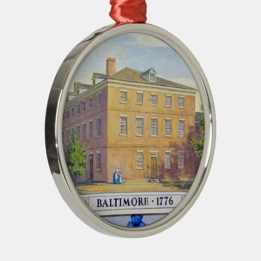 Old Congress Hall in Baltimore, Maryland Metalen Ornament (Rechts)