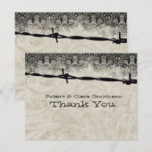 Old Country Barbed Wire Dank je Bedankkaart (Voorkant / Achterkant)