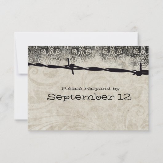 Old Country Barbed Wire Rsvp Kaartje (Voorkant)