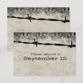 Old Country Barbed Wire Rsvp Kaartje (Voorkant / Achterkant)
