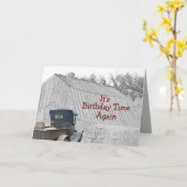 Old Country Barn &  Pickup- -pas het aan Kaart (Gele Bloem)