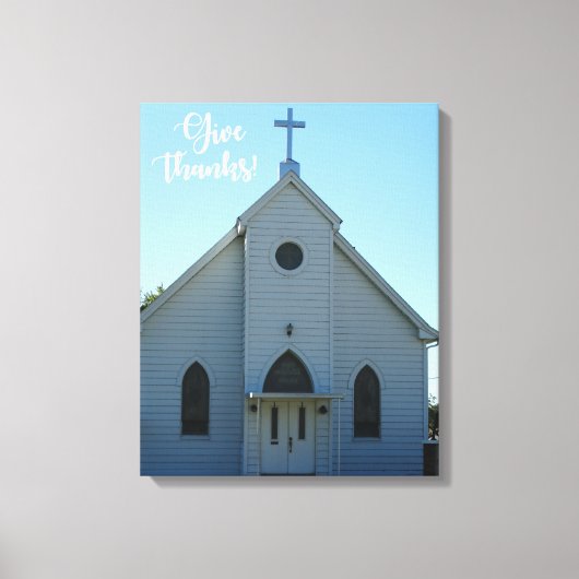 Old Country Church Thanksgiving op een Canvas Afdruk (Voorkant)