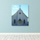 Old Country Church Thanksgiving op een Canvas Afdruk (Insitu (Houten vloer))
