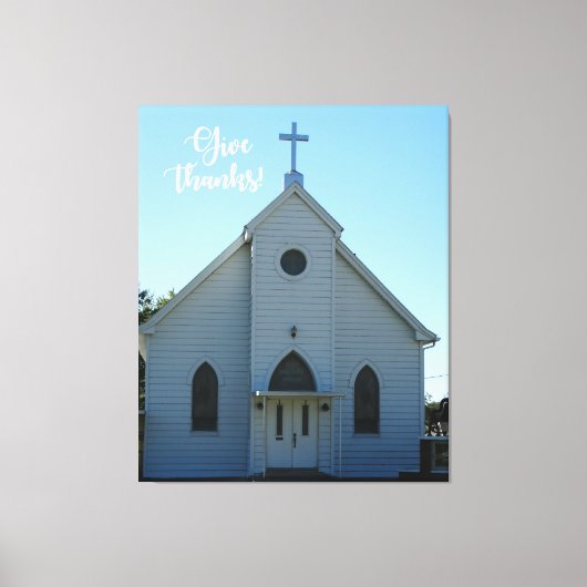 Old Country Church Thanksgiving op een Canvas Afdruk (Voorkant)