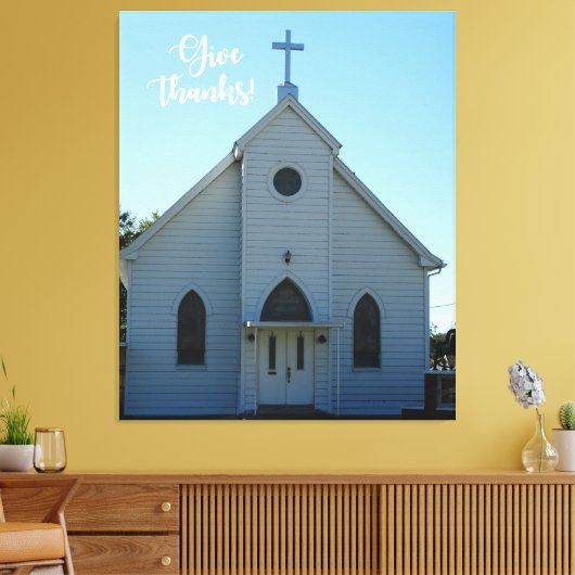Old Country Church Thanksgiving op een Canvas Afdruk (Insitu (Woonkamer))