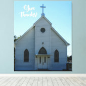 Old Country Church Thanksgiving op een Canvas Afdruk (Insitu (Houten vloer))