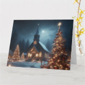 Old Country Church Vakantie Groet Kaart (Gele Bloem)