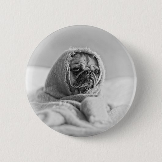 Old Country Pug Ronde Button 5,7 Cm (Voorkant)