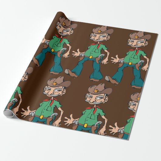 Old Cowboy Cadeaupapier (Uitgerold)