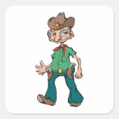 Old Cowboy Vierkante Sticker (Voorkant)