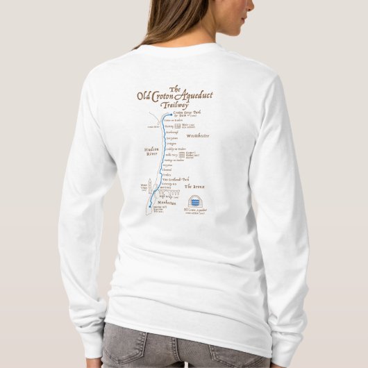 Old Croton Aquaduct Dames T-shirt met lange mouwen (Achterkant)