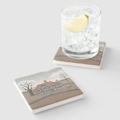 Old Crow Manor Stenen Onderzetter (Zijkant)