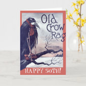 Old Crow Verjaardag Kaart (Gele Bloem)