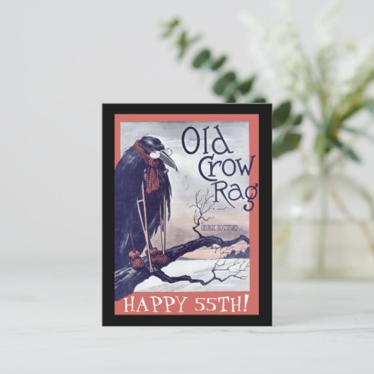 Old Crow Verjaardag Kaart (Staand voorkant)