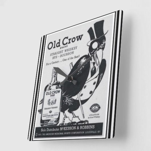Old Crow Whiskey Wall klok (Hoek)