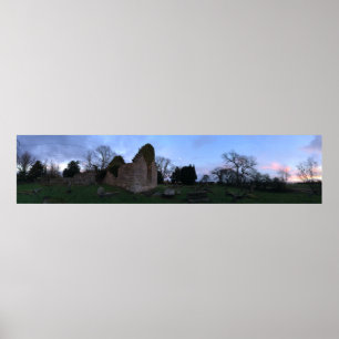Old Culross Kirk Panorama, Black Kirk in Outlander Poster