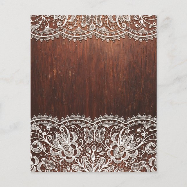 Old Dark Wood & White Lace Border Scrapbook Paper (Voorkant)