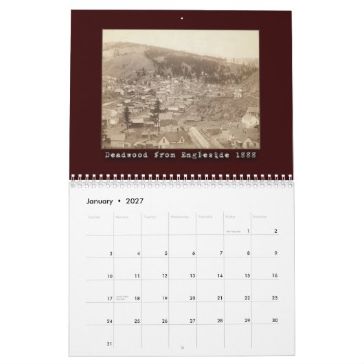 Old Deadwood kalender van 12 maanden (Jan 2027)