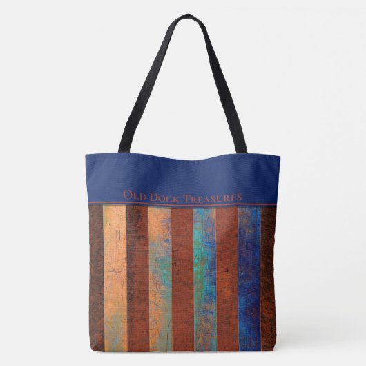Old Dock Treasures Tote Bag. Rusty metal. Tote Bag (Achterkant)
