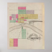 Old Dodge City KS Map (1887)  Poster (Voorkant)