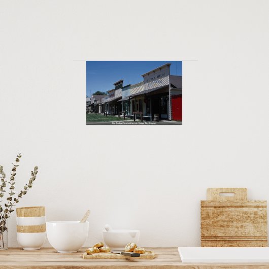 Old Dodge City opslagplaatsen in Dodge City, Kansa Poster (Keuken)