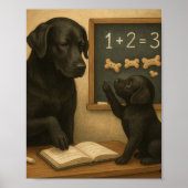 Old Dog Teaches New Pup some old Math   Poster (Voorkant)